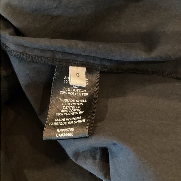 Rebecca Taylor Lace Mock Neck Long Sleeve Poplin cotton mini Dress black 0 - Picture 7 of 14